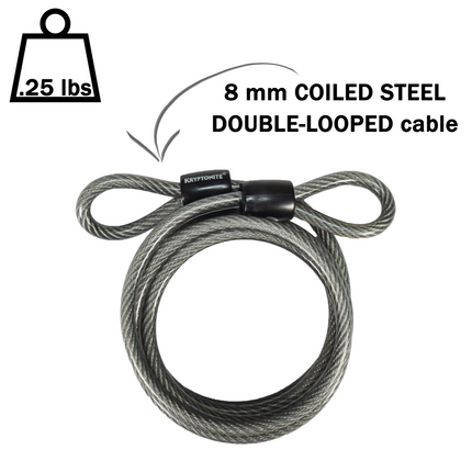 Kryptonite 210412 Kryptoflex 818 Looped Cable and Key Padlock 6'