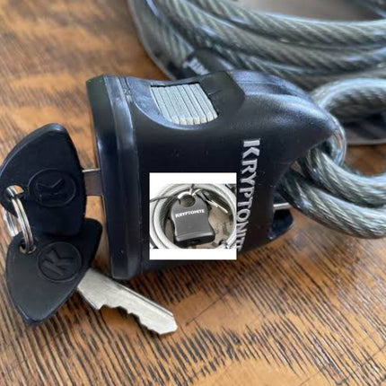 Kryptonite KryptoFlex 818 Looped Cable and Key Padlock - 4 ft. Long, 5/16" Diameter Cable with Keys for Bicycles; E-Bikes; Scooters (210412)