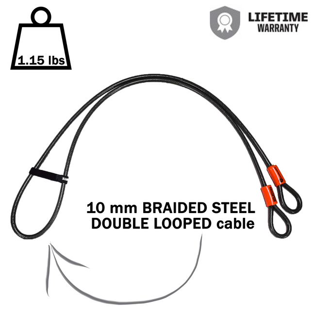 Kryptonite KryptoFlex 710 Double Loop 7 ft. Long Cable for Use With All Kryptonite U-Locks, Disc Locks, and Padlocks on Bicycles; E-Bikes; Scooters (210610)