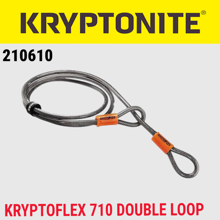 Kryptonite KryptoFlex 710 Double Loop 7 ft. Long Cable for Use With All Kryptonite U-Locks, Disc Locks, and Padlocks on Bicycles; E-Bikes; Scooters (210610)