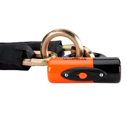 Kryptonite New York 1213 Evolution 10.5 Pound Cinch Ring Chain & Lock Combo - 4.25 ft Long 14 mm Steel Chain & Disc Lock with Keys for Bicycles; E-Bikes; Motorcycles; Scooters (999546)