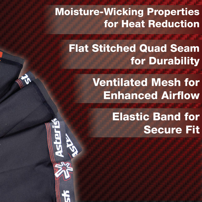 Asterisk Banded Undersleeve for Knee Protector Braces for Motocross, Snowboarding, Wakeboarding, Off-Roading, & More - Size: Small