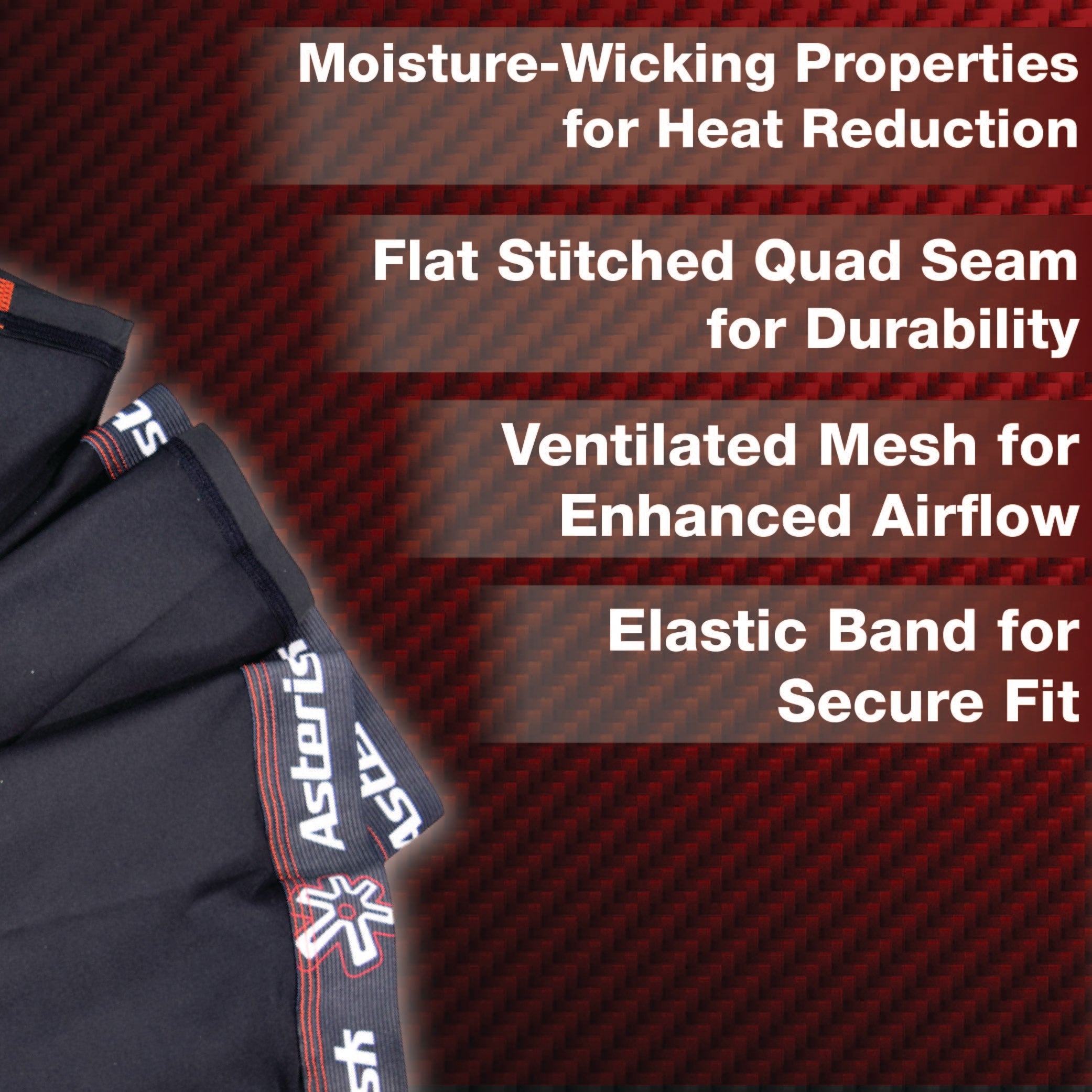 Asterisk Banded Undersleeve for Knee Protector Braces for Motocross, Snowboarding, Wakeboarding, Off-Roading, & More - Size: X-Large