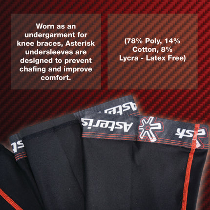 Asterisk Banded Undersleeve for Knee Protector Braces for Motocross, Snowboarding, Wakeboarding, Off-Roading, & More - Size: X-Large