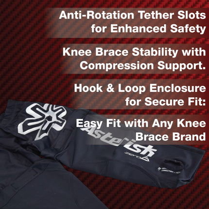 Asterisk Zero G Knee Brace Pants for Motocross, Snowboarding, Wakeboarding, Off-Roading, & More - Size: Large