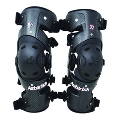 Asterisk Carbon Cell Pro - Advanced Knee Protector Braces (Pair- Left & Right) for Motocross, Snowboarding, Wakeboarding, Off-Roading, & More - Size Large