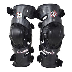 Asterisk Carbon Cell Pro Knee Braces (Pair - Left & Right) for Motocross & Off-Road Riders-L