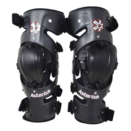 Asterisk Carbon Cell One - Advanced Knee Protector Braces (Pair- Left & Right) for Motocross, Snowboarding, Wakeboarding, Off-Roading, & More - Size Large