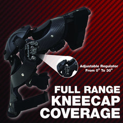 Asterisk Carbon Cell Pro - Advanced Knee Protector Braces (Pair- Left & Right) for Motocross, Snowboarding, Wakeboarding, Off-Roading, & More - Size Medium