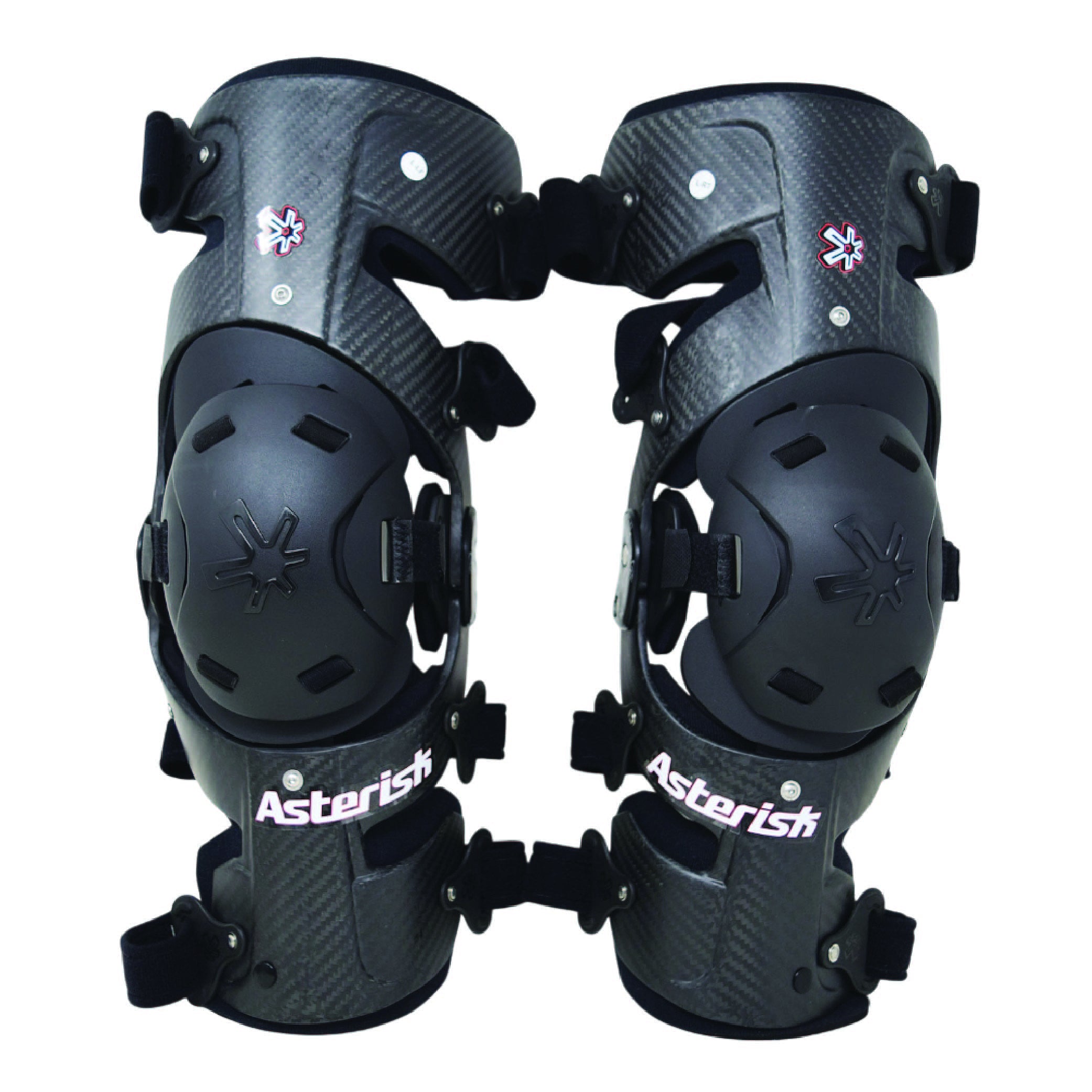 Asterisk Carbon Cell Pro - Advanced Knee Protector Braces (Pair- Left & Right) for Motocross, Snowboarding, Wakeboarding, Off-Roading, & More - Size Medium