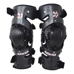 Asterisk Carbon Cell One Knee Braces (Pair - Left & Right) for Motocross & Off-Road Riders-M