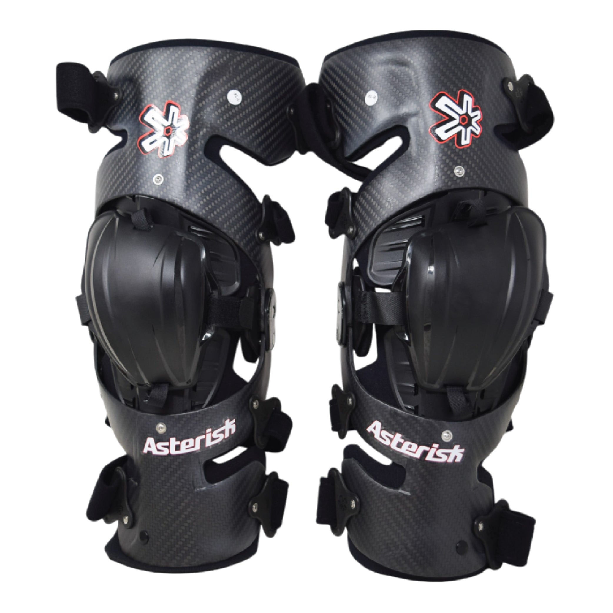 Asterisk Carbon Cell One - Advanced Knee Protector Braces (Pair- Left & Right) for Motocross, Snowboarding, Wakeboarding, Off-Roading, & More - Size Small
