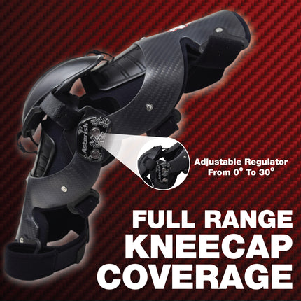 Asterisk Carbon Cell One - Advanced Knee Protector Brace (Left Only) for Motocross, Snowboarding, Wakeboarding, Off-Roading, Football, & More - Size XL