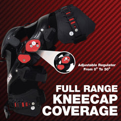 Asterisk Carbon Cell One Knee Braces (Pair - Left & Right) for Motocross & Off-Road Riders-XL