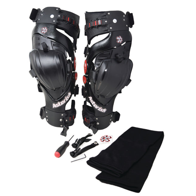 Asterisk Ultra Cell 4.1 - Advanced Knee Protector Braces (Pair - Left & Right) for Motocross, Snowboarding, Wakeboarding, Off-Roading, & More - Size X-Large