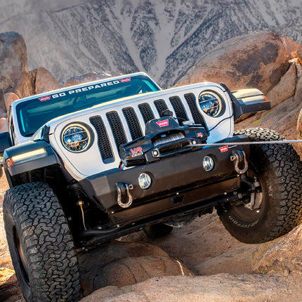 WARN VR EVO 12-S Electric 12V Winch – 12,000 lb Pull Capacity, Synthetic Rope, IP68 Waterproof, High-Performance Off-Road Recovery Winch for Trucks, Jeeps, and SUVs