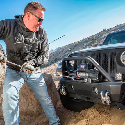 WARN VR EVO 12-S Electric 12V Winch – 12,000 lb Pull Capacity, Synthetic Rope, IP68 Waterproof, High-Performance Off-Road Recovery Winch for Trucks, Jeeps, and SUVs