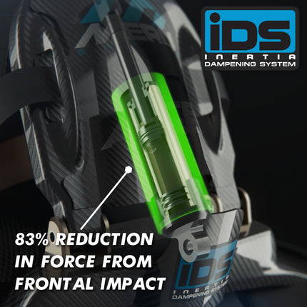 Meru Safety Racing Ascent Carbon Head & Neck Restraint with Quick Release Tethers & Shock Absorber Reduces Force from Frontal Impacts (Large/X-Large)