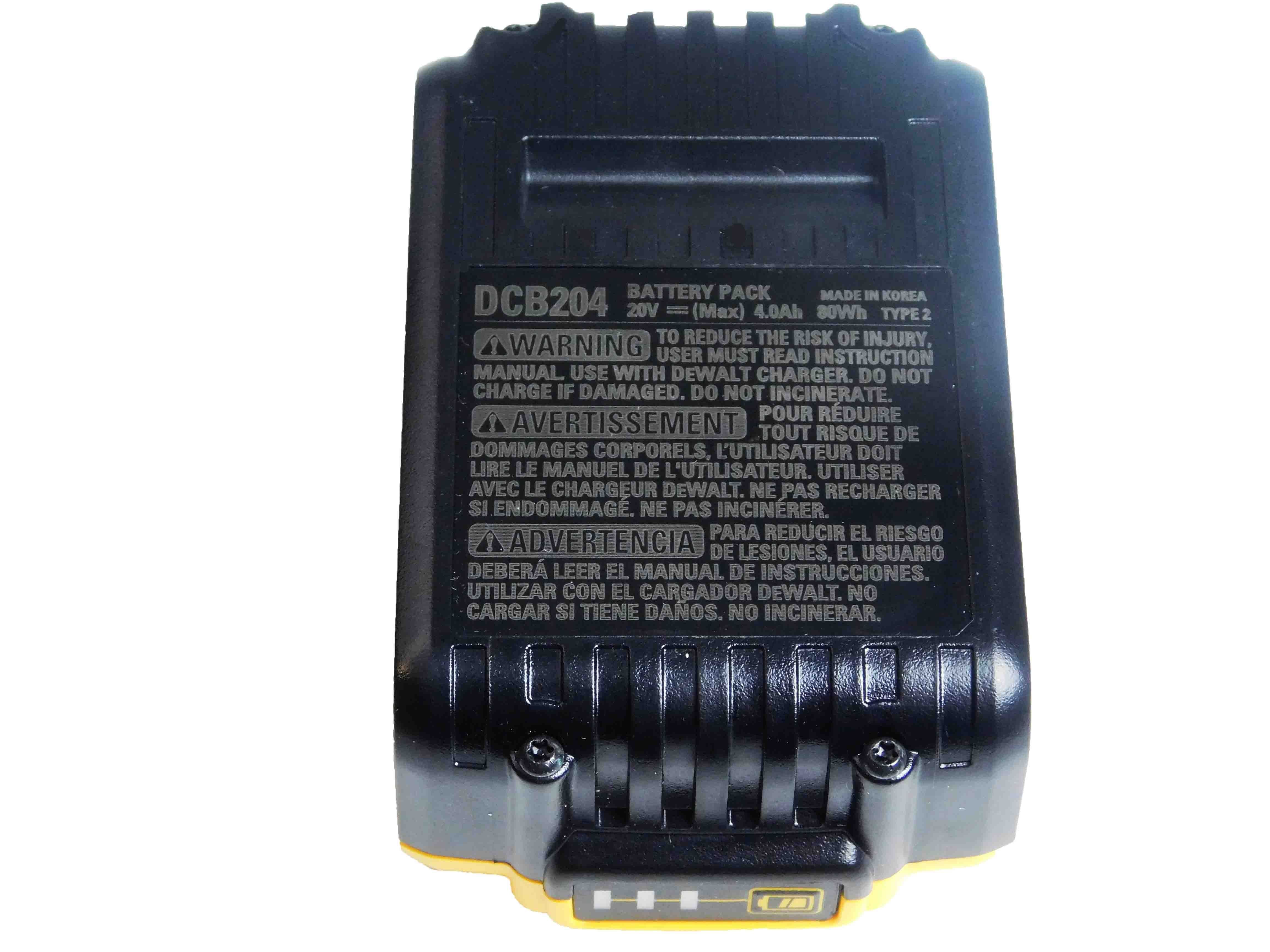 Dewalt DCB204 4 Ah 20V Lithium-Ion Battery Single Pack