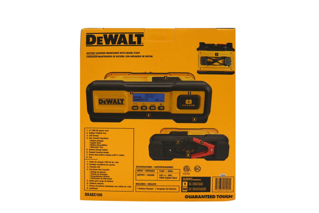 DeWalt DXAEC100 Professional 30 Amp Battery Charger, Battery Maintainer, Battery Trickle Charger