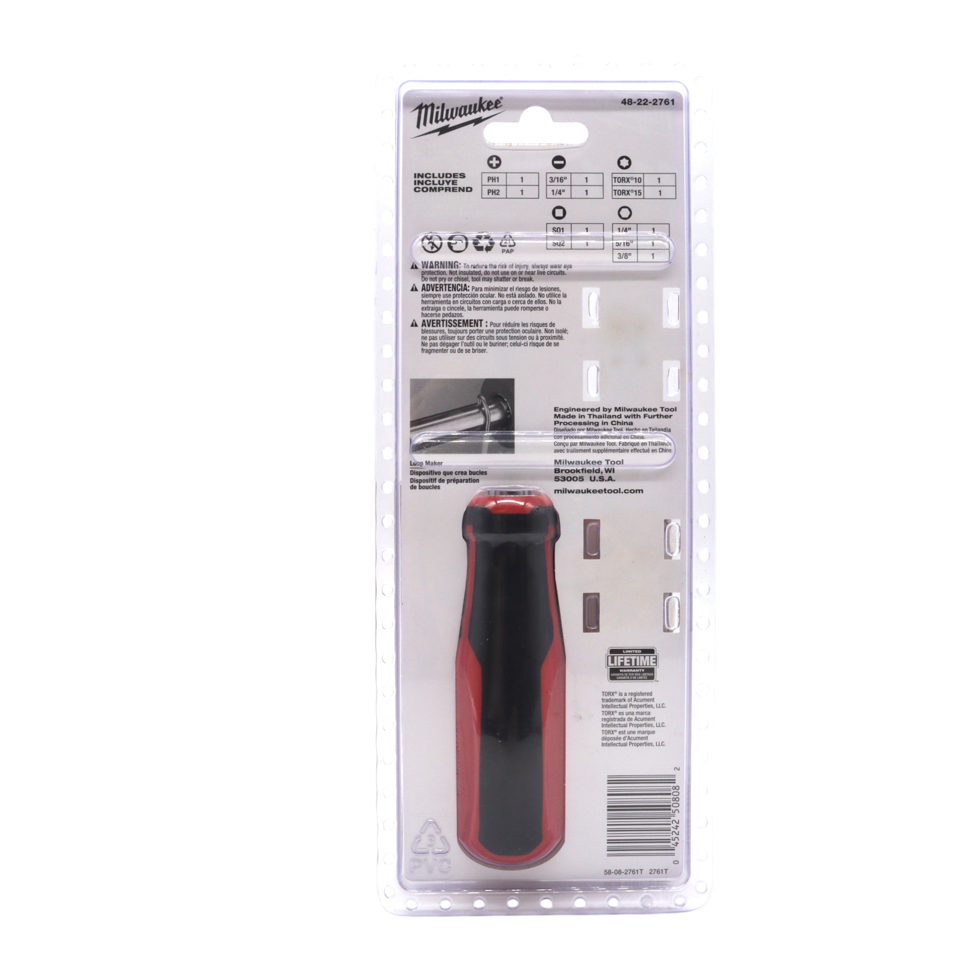 Milwaukee 48-22-2761 11-in-1 Multi-Tip Screwdriver with Square Drive Bits