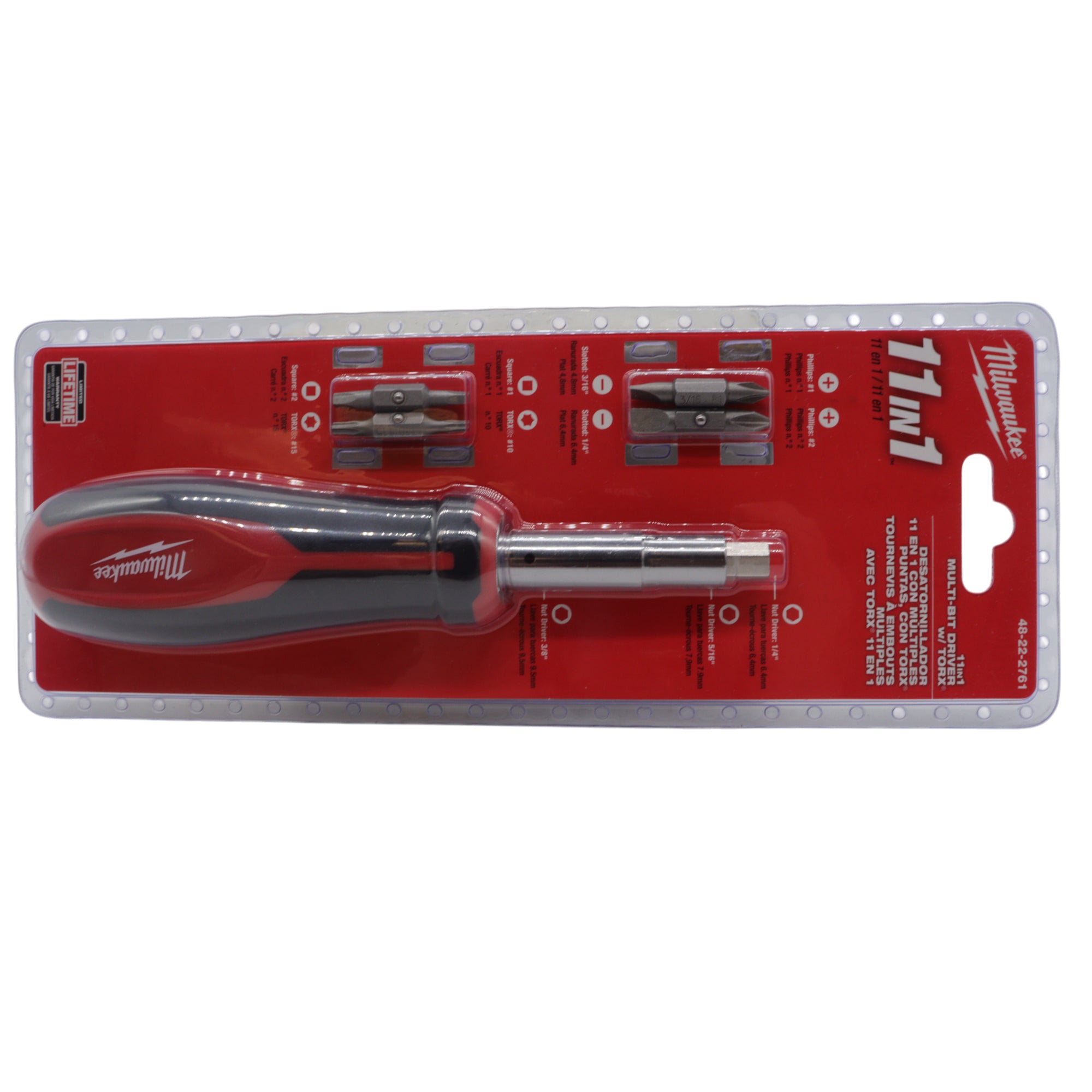Milwaukee 48-22-2761 11-in-1 Multi-Tip Screwdriver with Square Drive Bits