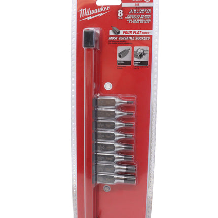 Milwaukee 48-22-9542 8pc 3/8" Drive Hex Bit Socket Set - SAE
