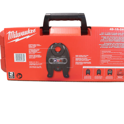 Milwaukee 49‑16‑2496 1/2"–1" IPS‑P Press Jaw Kit for M12 FORCE LOGIC Press Tool – Carbon & Stainless Steel Pipe Fittings