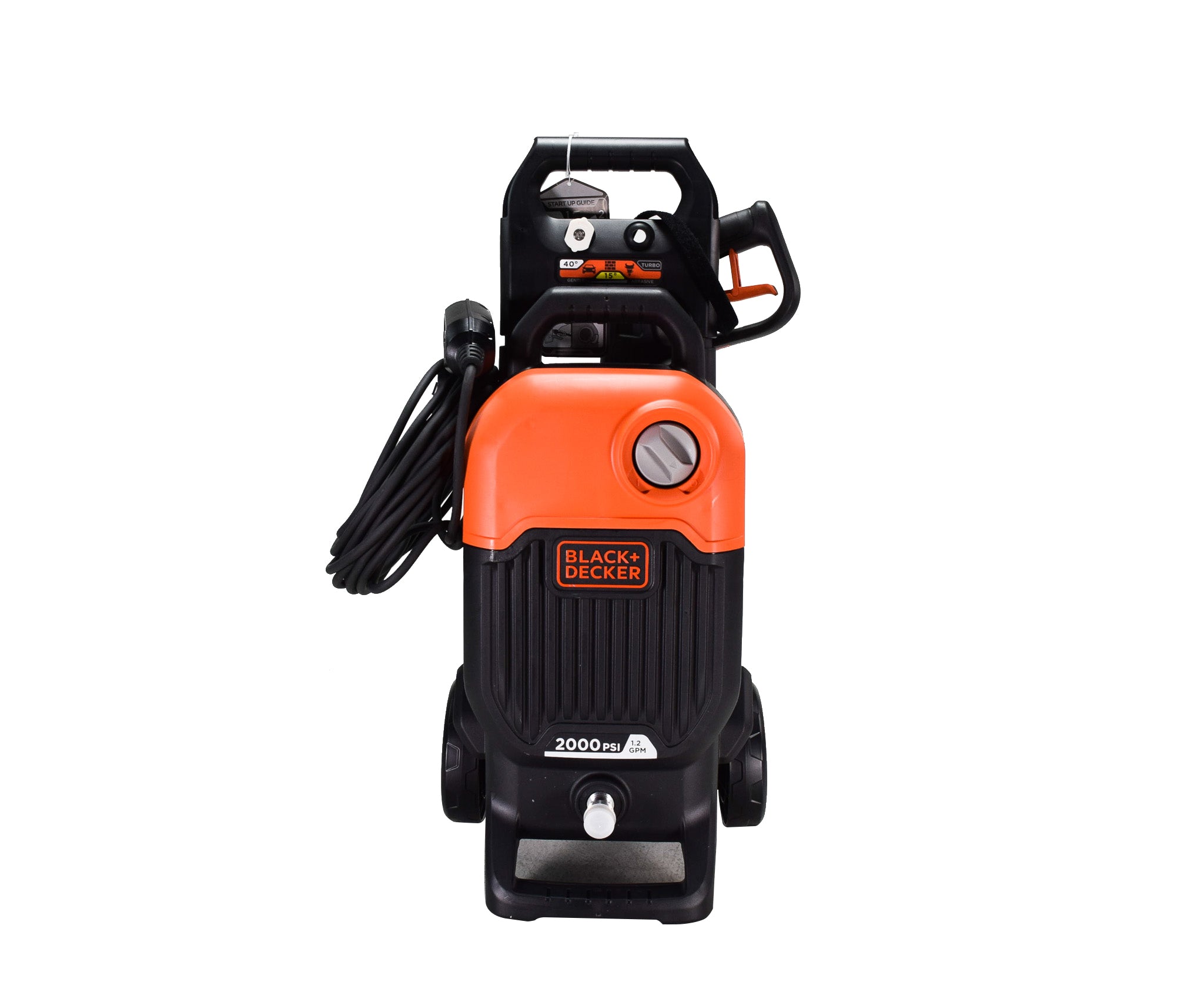 Black and Decker BEPW2000 2000 PSI 1.2 GPM Cold Water Electric Pressure Washer with Integrated Wand and Hose Storage