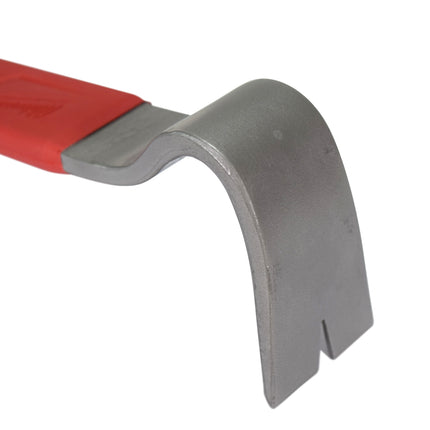 Milwaukee 15" Heavy-Duty Pry Bar with SHOCKSHIELD™ Vibration-Reducing Grip, High Leverage Shepard’s Hook Head, Beveled Edge Claws, Forged Steel Construction – Professional Hand Tool