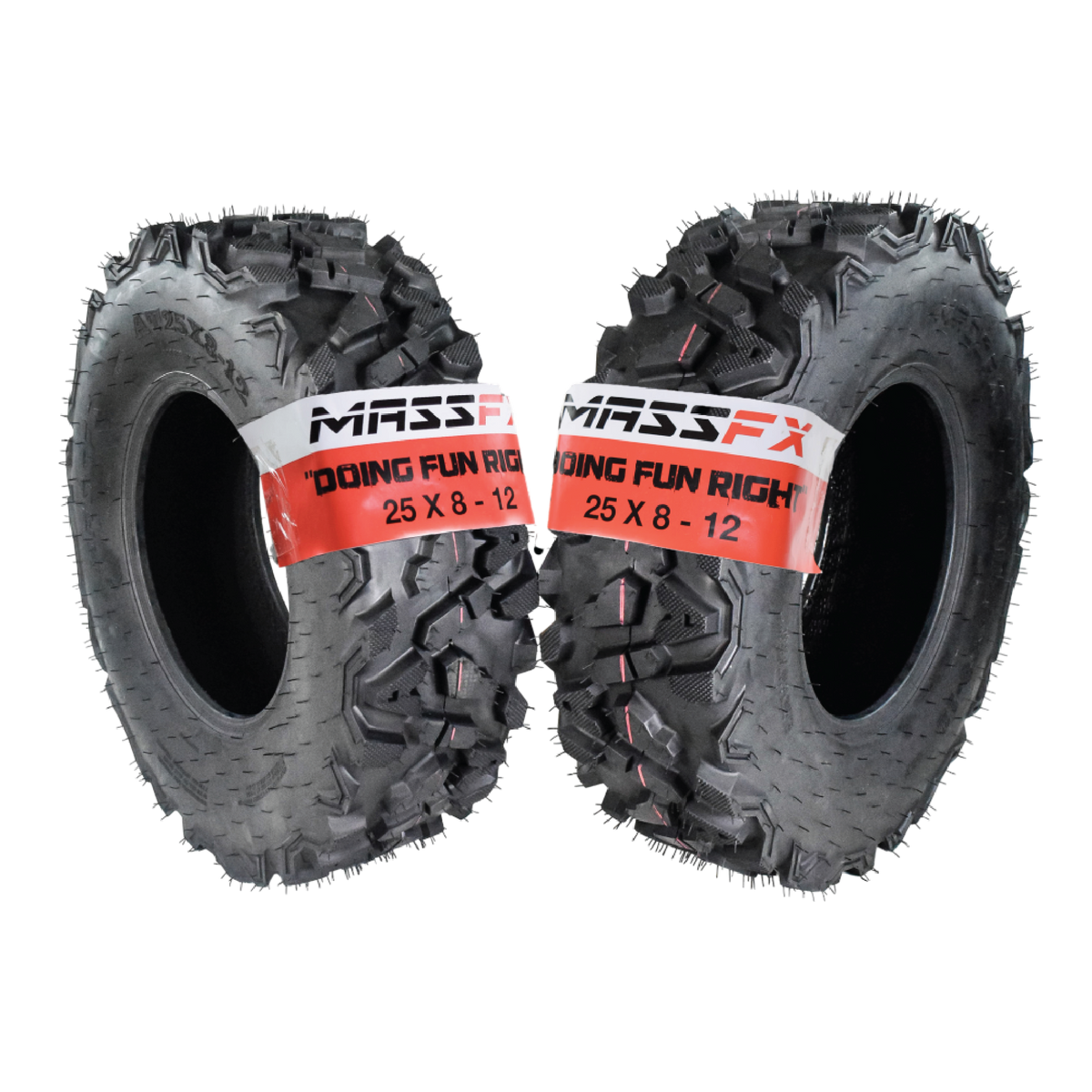 MASSFX QL251012 6PLY 25" 25x8-12 Front ATV Tire 25x8x12 Two Pack