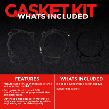 Athena R2706‑081 Race Gasket Kit for KTM 450 SX‑F (2016‑2024) – Includes Head Gasket & Two Base Gaskets for High‑Performance Rebuilds