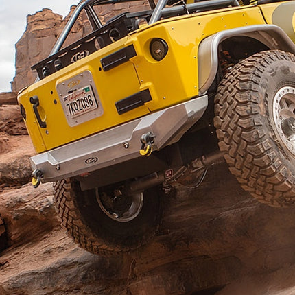 Gen-Right RBB-10220 Aluminum Rear Bumper for Jeep Wrangler JL / JLU - High Clearance with Tow Points, Factory Receiver Hitch Compatible, Bolt-On - Made in the USA