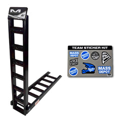 Matrix Concepts A7 Aluminum Ramp /Mass Depot Sticker Pack - Black | 7.5 ft Folding Loading Ramp | 750 lb Capacity for MX, ATV, UTV | Heavy-Duty 6061 Aircraft Aluminum | Rubber-Tipped & Safety Straps
