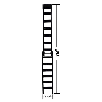 Matrix Concepts A7 Aluminum Ramp - Black | 7.5 ft Folding Loading Ramp | 750 lb Capacity for Motorcycle, ATV, UTV | Heavy-Duty 6061 Aircraft Aluminum | Rubber-Tipped & Safety Straps