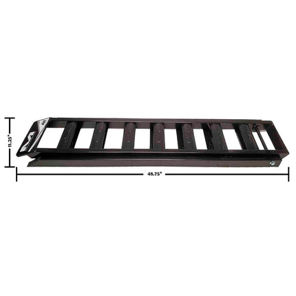 Matrix Concepts A8 8 ft Aluminum Ramp /Mass Depot Sticker Pack - Black | Folding 750 lb Loading Ramp for Motorcycle, ATV, UTV | 6061 Aircraft Aluminum | Rubber-Tipped, Arched Rungs & Safety Straps