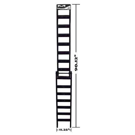 Matrix Concepts A8 8 ft Aluminum Ramp - Black | Folding 750 lb Loading Ramp for Motorcycle, ATV, UTV | 6061 Aircraft Aluminum | Rubber-Tipped, Arched Rungs & Safety Straps