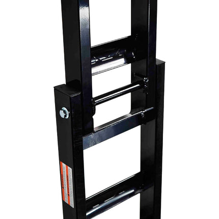 Matrix Concepts A8 8 ft Aluminum Ramp - Black | Folding 750 lb Loading Ramp for Motorcycle, ATV, UTV | 6061 Aircraft Aluminum | Rubber-Tipped, Arched Rungs & Safety Straps