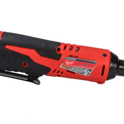 Milwaukee 2457-20 12V Cordless 3/8″ Ratchet – 35 ft-lb Torque, 250 RPM, 10.75″ Length, 3/4″ Low-Profile Head, Variable Speed Trigger, LED Light, Steel Housing (Tool-Only)