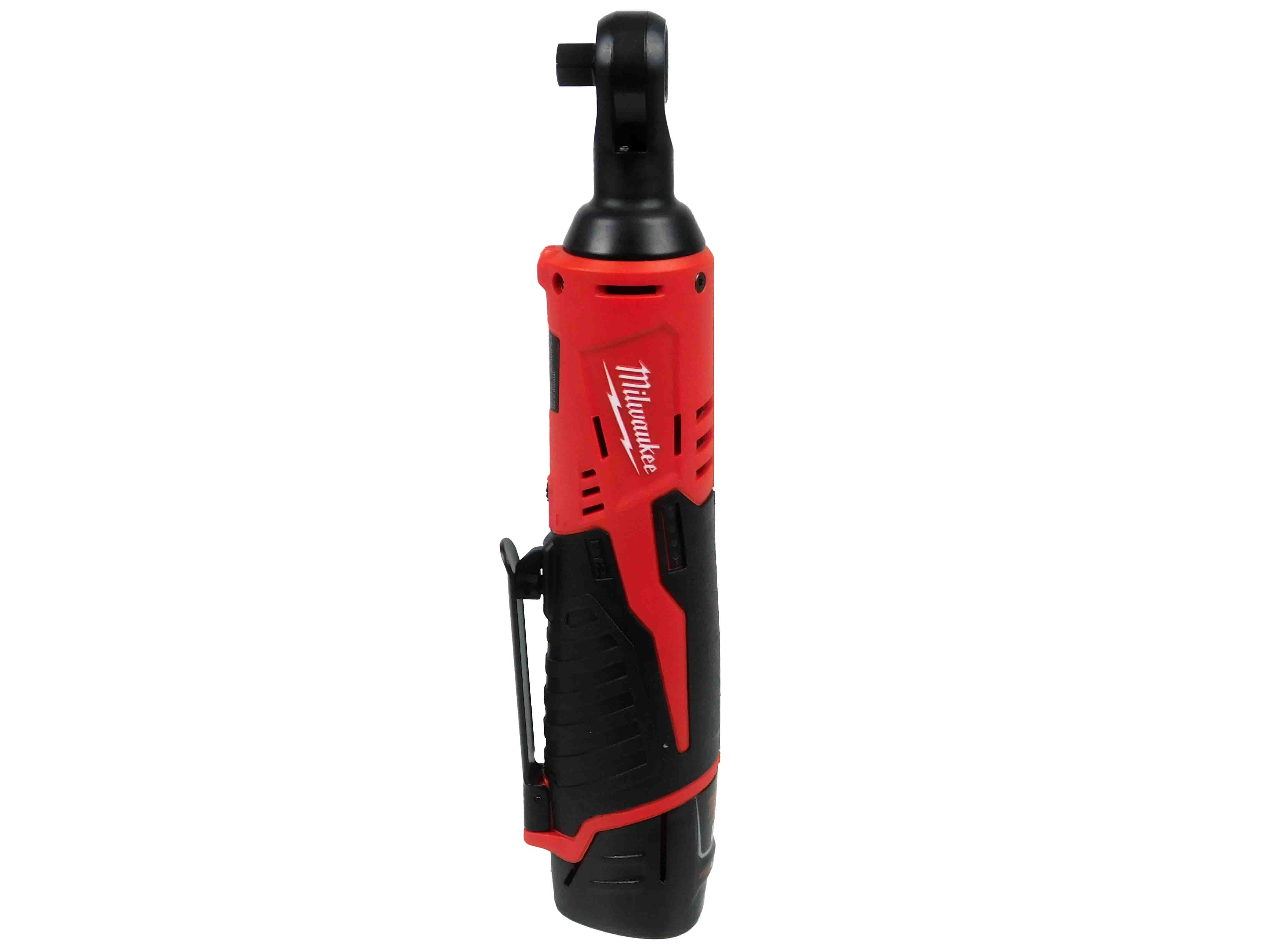 Milwaukee M12 3/8" Cordless Ratchet Kit, 12V, 35 ft-lbs Torque, 250 RPM, with 1.5Ah Battery, Charger, Tool Bag, and 3/8" to 1/4" Adapter, Compact Design (2457-21)