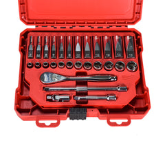 Milwaukee 48-22-9504 1/4" Drive 28pc Ratchet & Socket Set - Metric