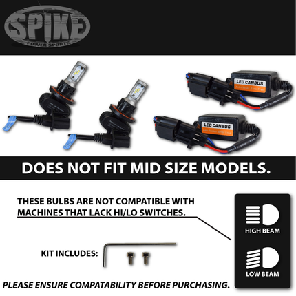 Spike Powersports 63-1293 LED Replacement Bulb Kit – High-Output Plug-and-Play LED Bulbs – Brighter White Light, Low Power Draw, Direct OEM Replacement for UTV, ATV & Off-Road Applications
