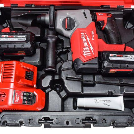 Milwaukee M18 FUEL 18-Volt Lithium-Ion Brushless 1 in. Cordless SDS-Plus Rotary Hammer Kit with Two 6.0 Ah Batteries (2912-22)