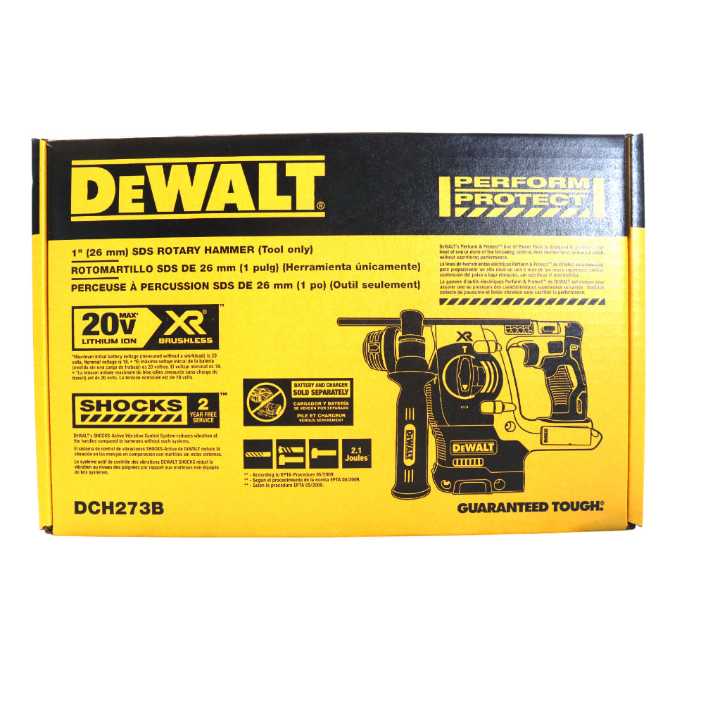 Dewalt DCH273B 20V MAX Cordless Lithium-Ion Brushless SDS 3-Mode 1 in. Rotary Hammer w/ (2) DCB205 5.0Ah XR Battery