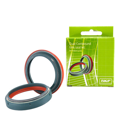 SKF DUAL-48K Dual Compound Fork Seal Kit for Kayaba 48mm - Fork Suspension Dual-Compound, Fits Kayaba 48mm, Ultimate Low Friction Oil Dust Seals, Dirt Bike MX Offroad Motorcycle Front Fork Rebuild.