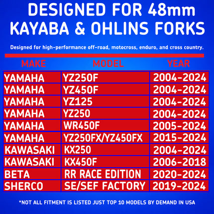 SKF DUAL-48K Dual Compound Fork Seal Kit for Kayaba 48mm - Fork Suspension Dual-Compound, Fits Kayaba 48mm, Ultimate Low Friction Oil Dust Seals, Dirt Bike MX Offroad Motorcycle Front Fork Rebuild.
