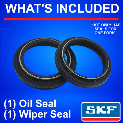 SKF KITB-43S Black Fork Seal Kit for Showa 43 mm Motorcycle Fork Suspension Black, Fits Showa 43 mm, Premium Replacement Oil Dust Seals, Dirt Bike MX Offroad Motorcycle Front Fork Rebuild Kit Item.