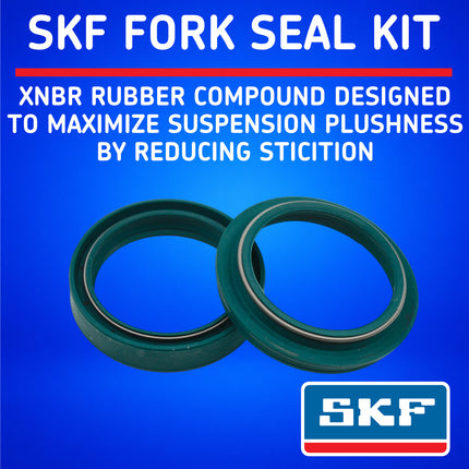 SKF KITG-32C Green Fork Seal Kit for Cobra 32 mm Motorcycle Fork Suspension Green, Fits Cobra 32 mm, Premium Replacement Oil Dust Seals, Dirt Bike MX Offroad Motorcycle Front Fork Rebuild Kit.