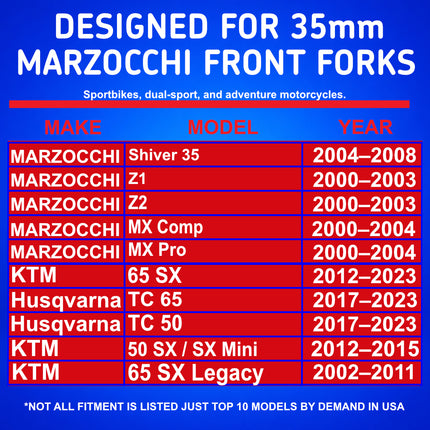 SKF KITG-35M Fork Seal Kit for Marzocchi 35 mm Motorcycle Fork Suspension Fits Marzocchi 35 mm, Premium Replacement Oil Dust Seals, Dirt Bike MX Offroad Motorcycle Front Fork Rebuild Kit Component.