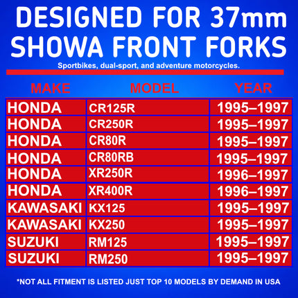 SKF KITG-37S Green Fork Seal Kit for Showa 37 mm Motorcycle Fork Suspension Green, Fits Showa 37 mm, Premium Replacement Oil Dust Seals, Dirt Bike MX Offroad Motorcycle Front Fork Rebuild Kit Item.